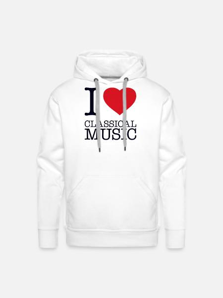 I LOVE CLASSICAL MUSIC - Men's Premium Hoodie - white