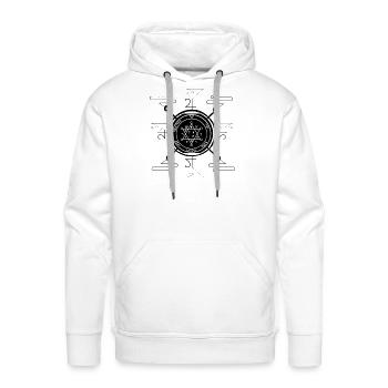 Jupiter Wealth Talisman  - Men's Premium Hoodie - white - Front - Liam (192cm)
