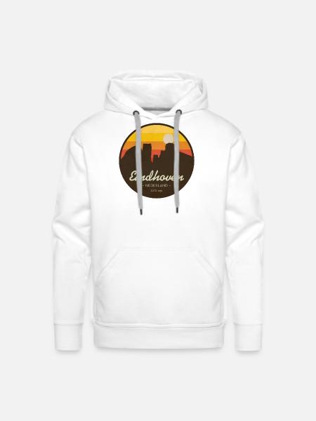 Eindhoven Sunset Retro Badge - Men's Premium Hoodie - white