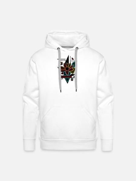Unique flower design - Men's Premium Hoodie - white