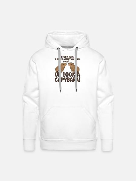 Capybara zoo animal design - Men's Premium Hoodie - white