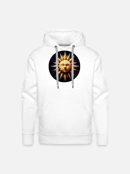 Golden Sun polygon art - Men's Premium Hoodie - white