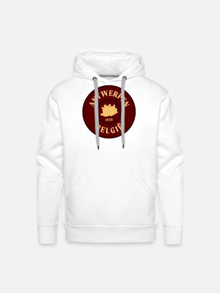 Antwerp Crest 1830 Emblem - Men's Premium Hoodie - white