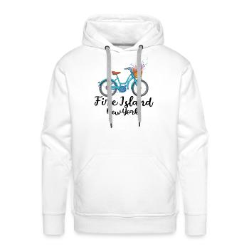 Fire Island bicycle barrier beach summer vacation - Men's Premium Hoodie - white - Front - Liam (192cm)