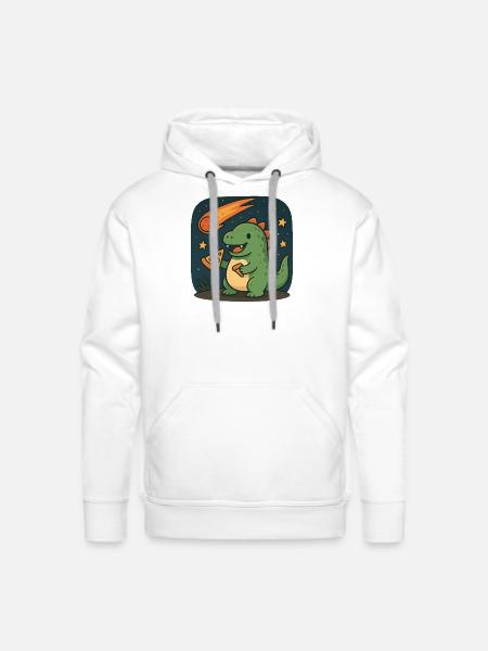 Dinosaur Space Adventure Design - Men's Premium Hoodie - white