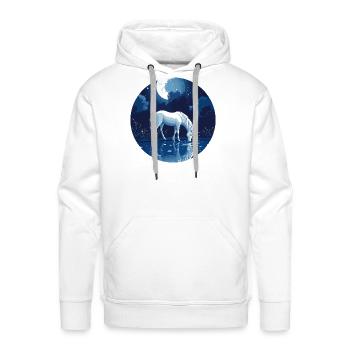 Moonlit Unicorn Reflects Serenity - Men's Premium Hoodie - white - Front - Liam (192cm)