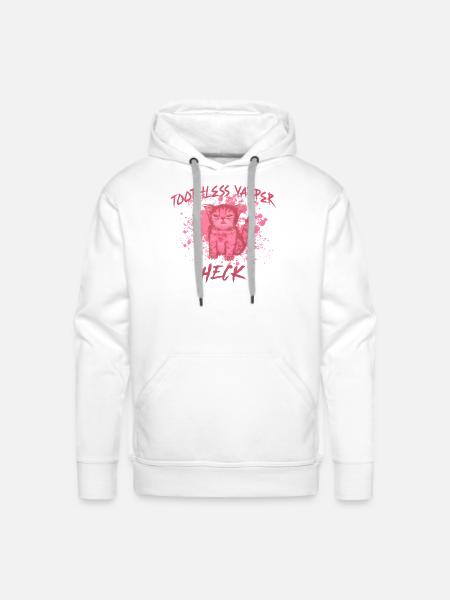 Grumpy Cat Vaper Motivational Design - Men's Premium Hoodie - white