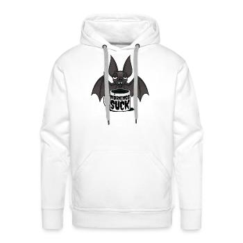 Mornings Suck Sleepy Vampire Bat Coffee Humor - Men's Premium Hoodie - white - Front - Liam (192cm)