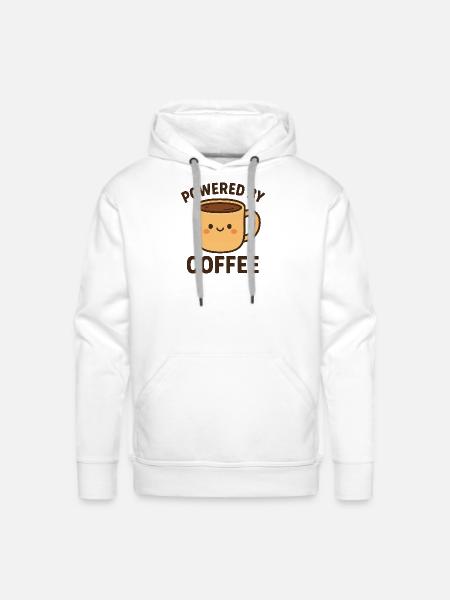 Adorable Coffee Power Emblem - Men's Premium Hoodie - white