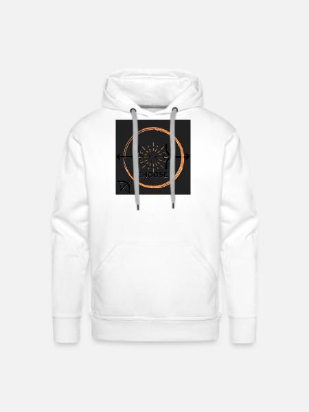 Choose Your Path Emblem - Men's Premium Hoodie - white