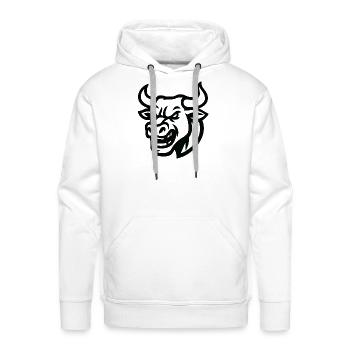 Tête de taureau Ligne Art Graphique - Molleton à capuche Premium pour homme - blanc - Devant - Liam (192cm)