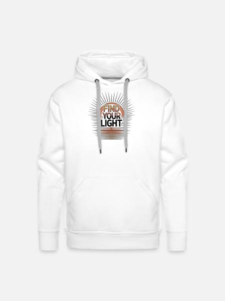 Find Your Light Sunburst - Men's Premium Hoodie - white
