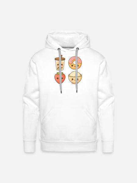 Kawaii Food Friends - Men's Premium Hoodie - white