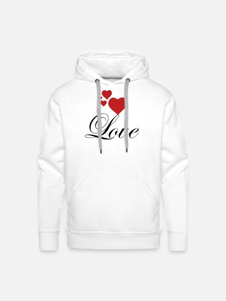 Love with hearts. - Men's Premium Hoodie - white