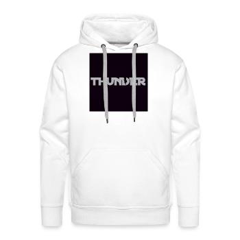 Thunderbolt Wordmark - Men's Premium Hoodie - white - Front - Liam (192cm)