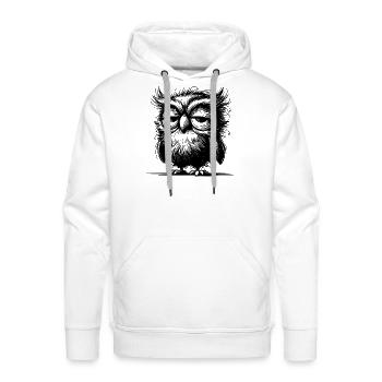 Owl I'm Not Grumpy, Just Sleepy - Men's Premium Hoodie - white - Front - Liam (192cm)