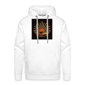 Sunrise Over Ocean Waves Emblem - Men's Premium Hoodie - white - Front - Liam (192cm)