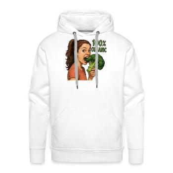 100% organic - Men's Premium Hoodie - white - Front - Liam (192cm)