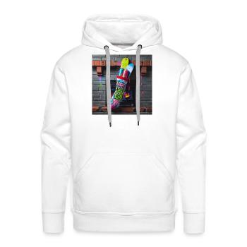 Naughty List Graffiti Sock - Men's Premium Hoodie - white - Front - Liam (192cm)