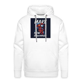 Make New Discoveries Skull Dive - Men's Premium Hoodie - white - Front - Liam (192cm)