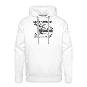 Motorcycle helmet - Men's Premium Hoodie - white - Front - Liam (192cm)