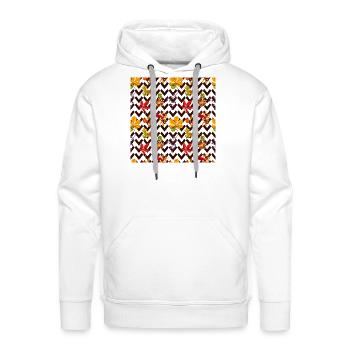 Autumn Leaves on Zigzag Night - Men's Premium Hoodie - white - Front - Liam (192cm)