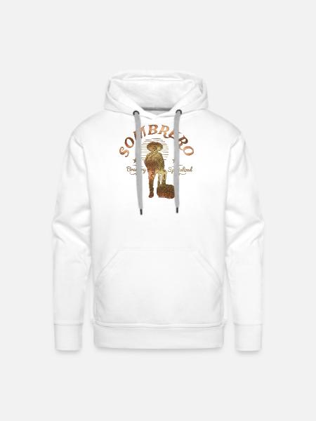 Sombrero Brewery Rustic Logo - Men's Premium Hoodie - white