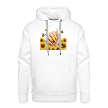 Sunflower Butterfly Nail Art - Men's Premium Hoodie - white - Front - Liam (192cm)