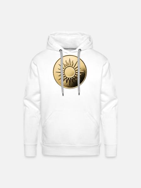 Golden Sunburst Emblem - Men's Premium Hoodie - white