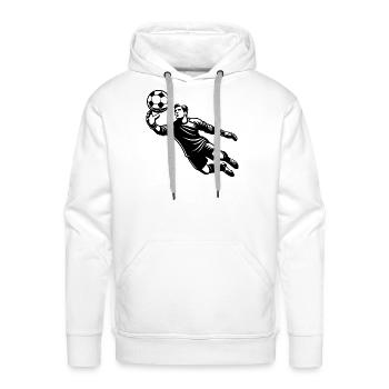 Soccer Goalkeeper Making A Brilliant Save - Men's Premium Hoodie - white - Front - Liam (192cm)