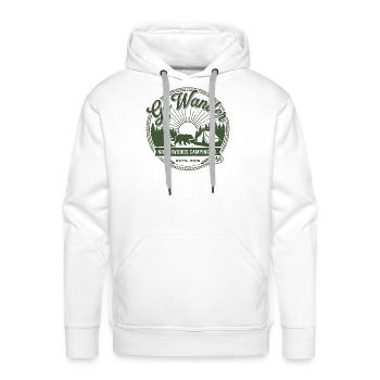 Go Wander Northwoods Camping Logo - Men's Premium Hoodie - white - Front - Liam (192cm)