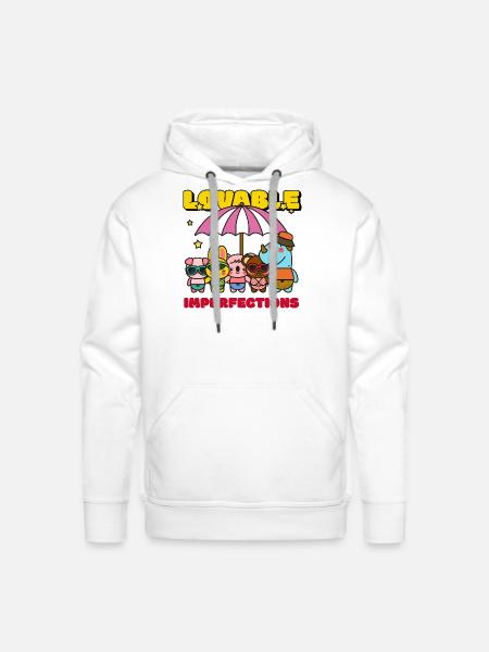 Lovable Hyperfections Umbrella Crew - Men's Premium Hoodie - white