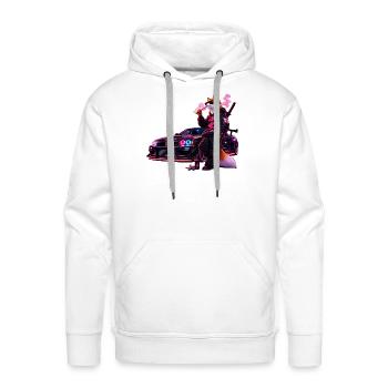 Neon Fox Racer - Men's Premium Hoodie - white - Front - Liam (192cm)