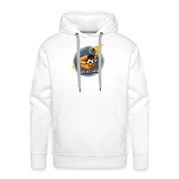 Just My Luck Funny Cat Meteor Design - Men's Premium Hoodie - white - Front - Liam (192cm)