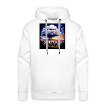 5 Records Psychedelic Cloud Logo Est. 2017 - Men's Premium Hoodie - white - Front - Liam (192cm)