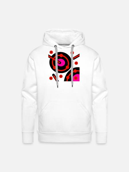 Neon Orbit Circuit - Men's Premium Hoodie - white