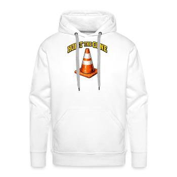 Hoist The Cone Funny Baseball Meme - Men's Premium Hoodie - white - Front - Liam (192cm)