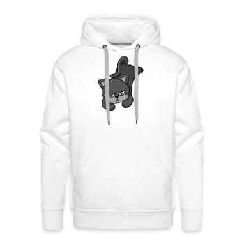 Grouchy Grey Cat - Men's Premium Hoodie - white - Front - Liam (192cm)