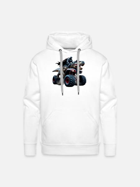 Prehistoric Power Rider - Men's Premium Hoodie - white