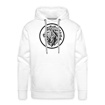 Future Tech Lion - Geometric Circuit Art - Men's Premium Hoodie - white - Front - Liam (192cm)