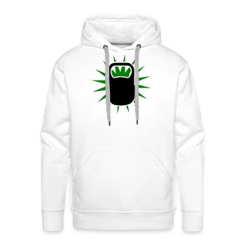 Green Sunburst Kettlebell Emblem - Men's Premium Hoodie - white - Front - Liam (192cm)