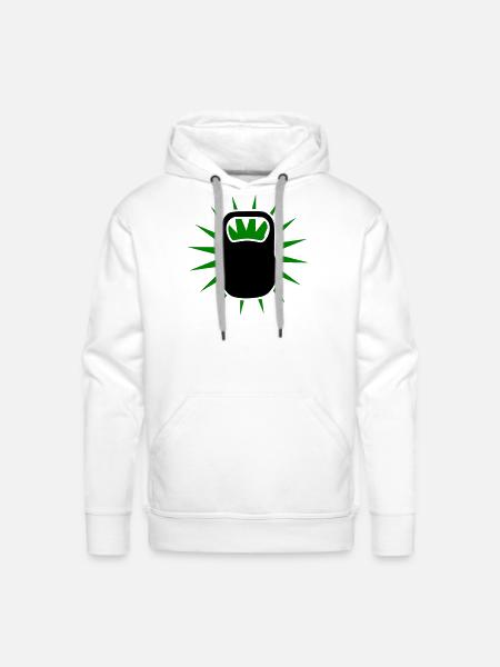 Green Sunburst Kettlebell Emblem - Men's Premium Hoodie - white