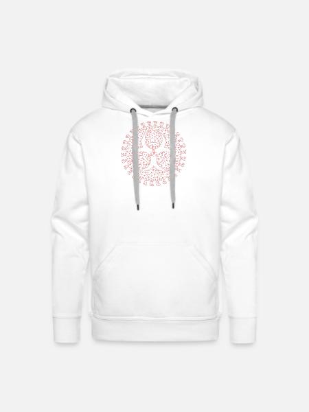 Geometric Virus Triad Emblem - Men's Premium Hoodie - white