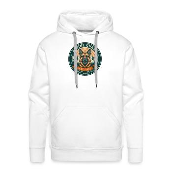 Alpine Guard Badge - Men's Premium Hoodie - white - Front - Liam (192cm)