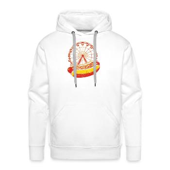 Neon Carnival Hotdog & Ferris Wheel - Men's Premium Hoodie - white - Front - Liam (192cm)