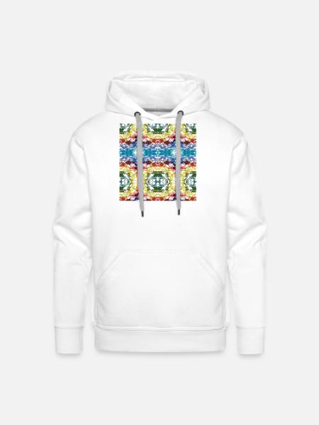 Kaleidoscope Ripple Tie Dye - Men's Premium Hoodie - white