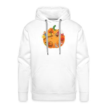 Autumn Harvest Patch Scene - Men's Premium Hoodie - white - Front - Liam (192cm)