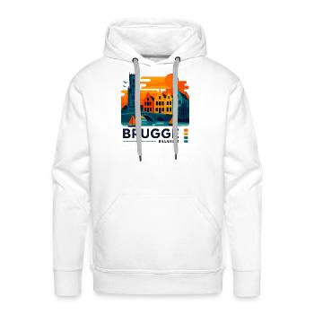 Brugge Sunset Skyline - Men's Premium Hoodie - white - Front - Liam (192cm)