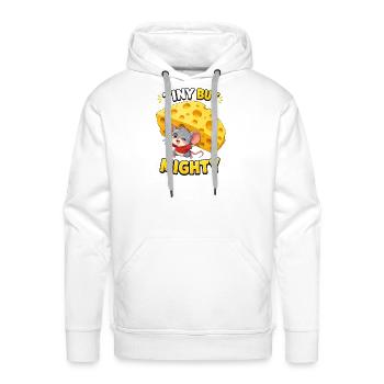 Tiny But Mighty Mouse and Cheese - Men's Premium Hoodie - white - Front - Liam (192cm)