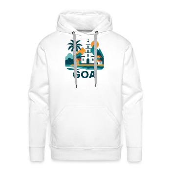 Goa Coastal Chapel Scene - Men's Premium Hoodie - white - Front - Liam (192cm)
